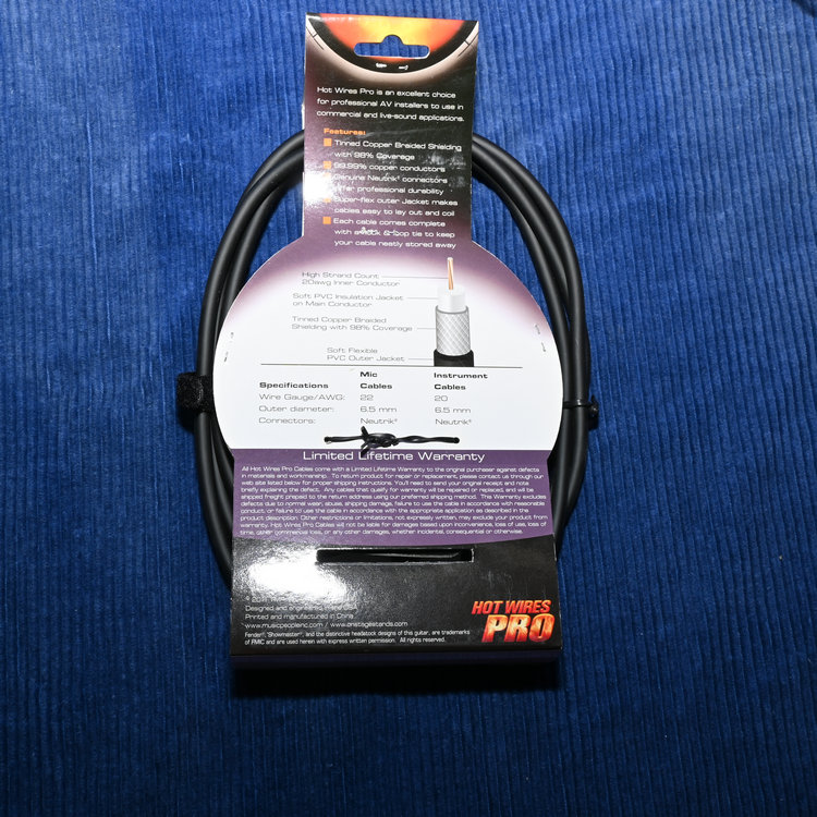 Hot Wires Pro 6ft Instrument Cable 1/4 to 1/4